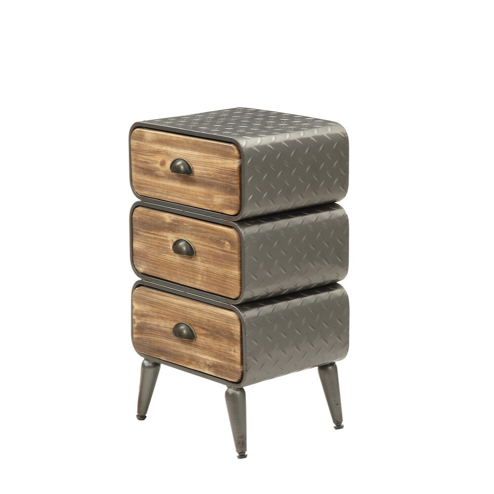 Urban Loft Distressed Wood 3-drawer Rounded Chest