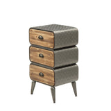 Urban Loft Distressed Wood 3-drawer Rounded Chest