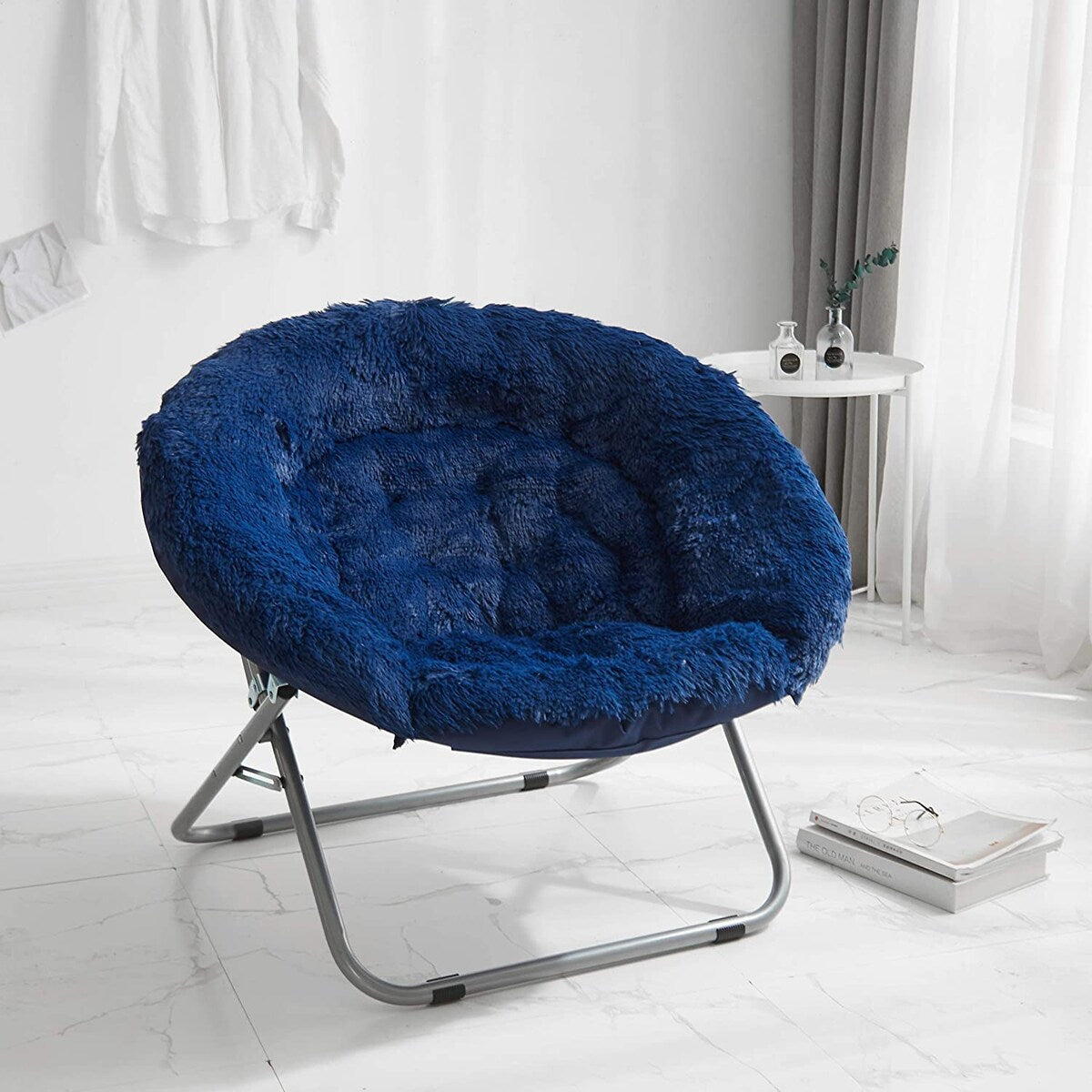 Urban Shop 37" Mongolian Faux Fur Oversized Saucer Chair