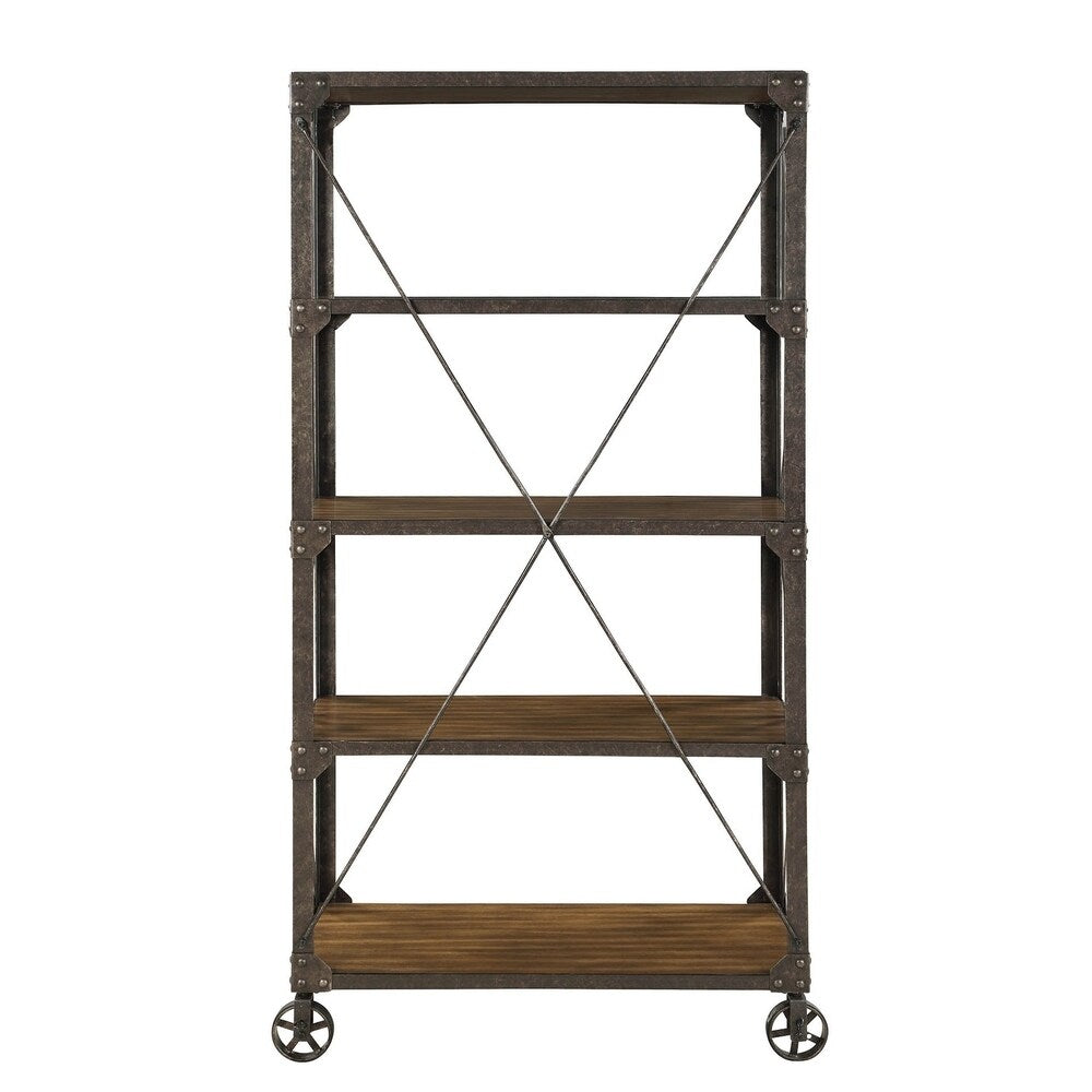 Urbana Industrial Tobacco 4-shelf Bookcase