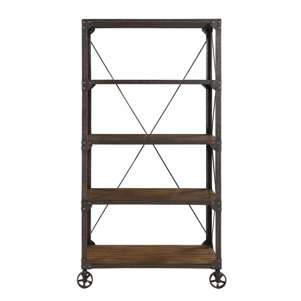 Urbana Industrial Tobacco 4-shelf Bookcase