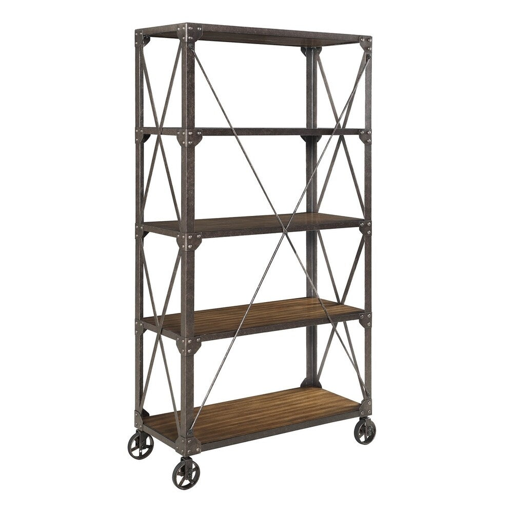 Urbana Industrial Tobacco 4-shelf Bookcase