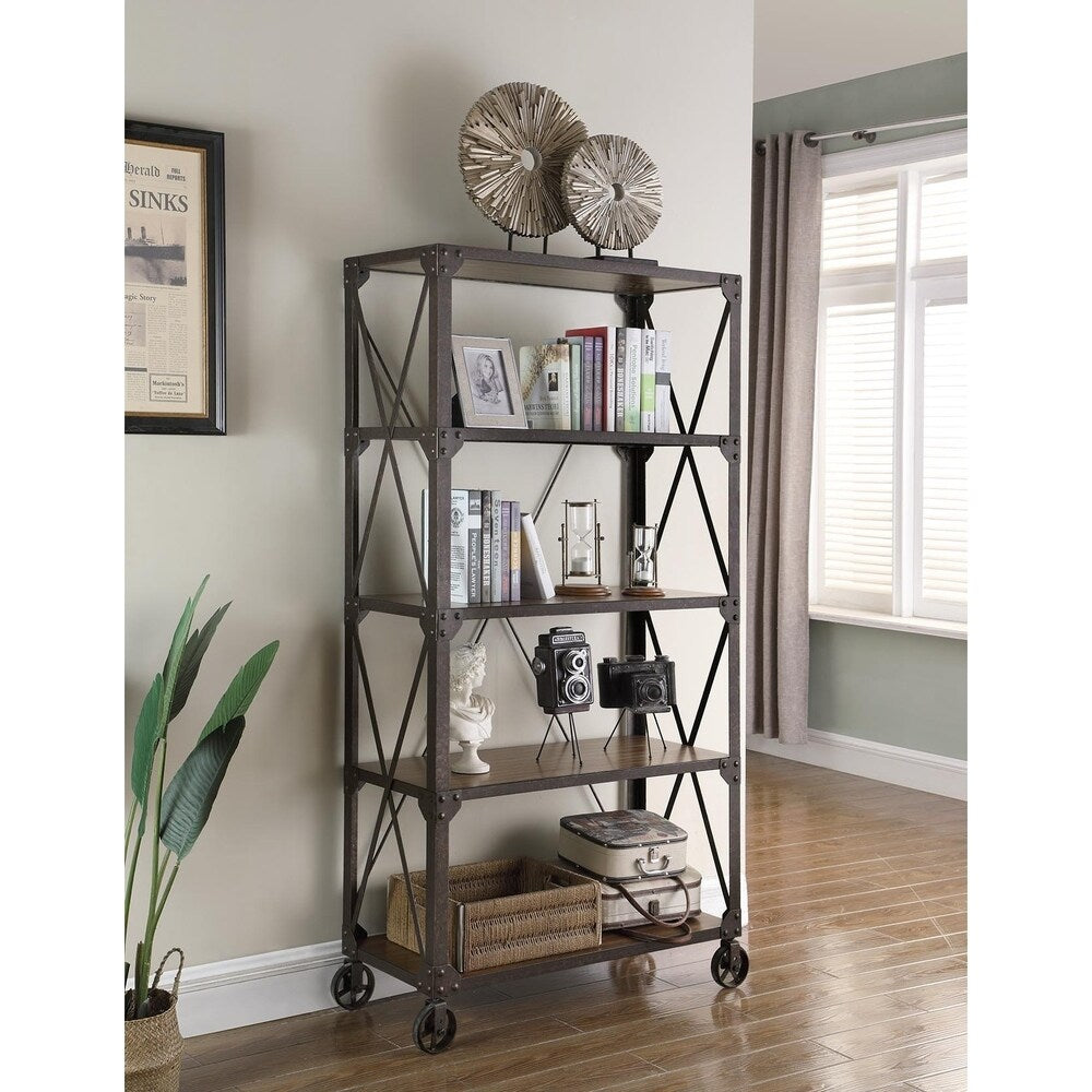 Urbana Industrial Tobacco 4-shelf Bookcase