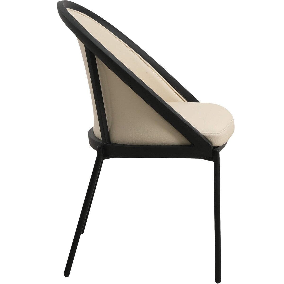 Urbane Upholstered Faux Leather Dining Chair with Powder Coated Steel Legs by LeisureMod