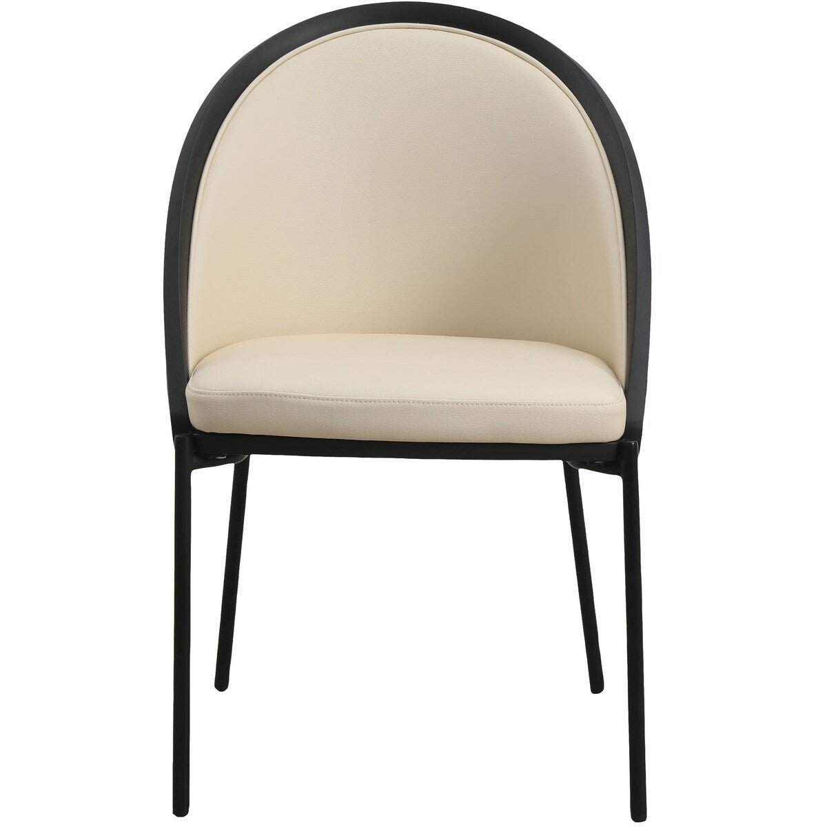 Urbane Upholstered Faux Leather Dining Chair with Powder Coated Steel Legs by LeisureMod