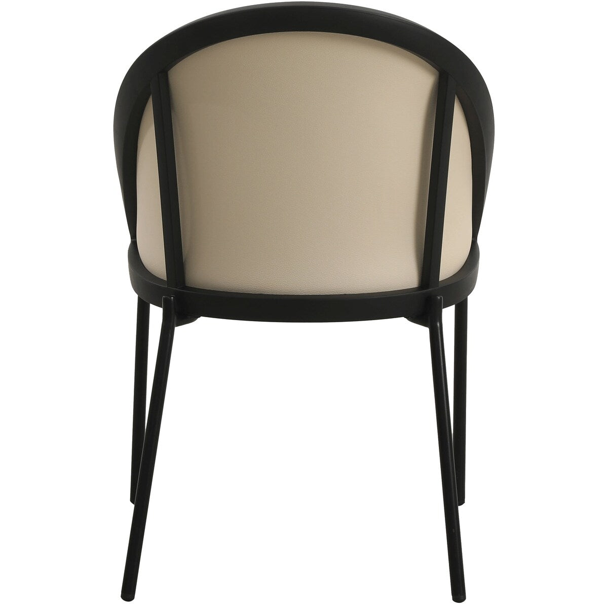 Urbane Upholstered Faux Leather Dining Chair with Powder Coated Steel Legs by LeisureMod
