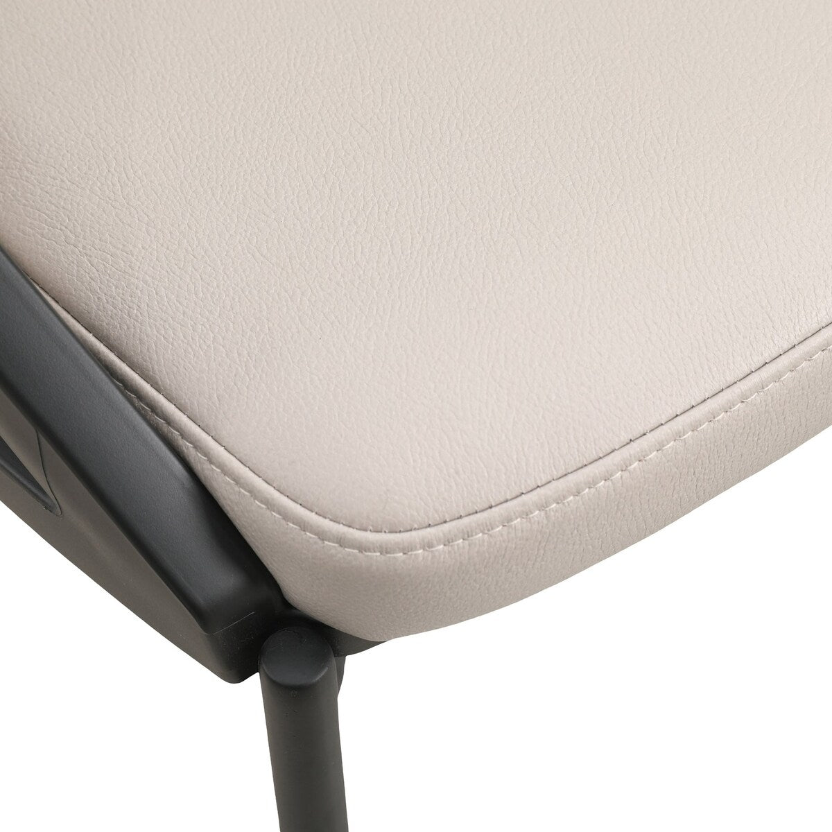 Urbane Upholstered Faux Leather Dining Chair with Powder Coated Steel Legs by LeisureMod
