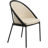 Urbane Upholstered Faux Leather Dining Chair with Powder Coated Steel Legs by LeisureMod
