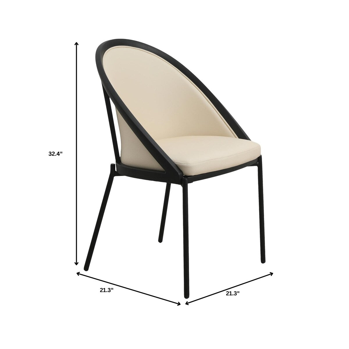 Urbane Upholstered Faux Leather Dining Chair with Powder Coated Steel Legs by LeisureMod
