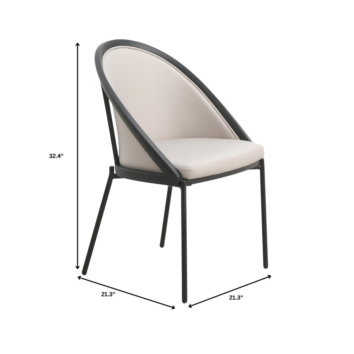 Urbane Upholstered Faux Leather Dining Chair with Powder Coated Steel Legs by LeisureMod