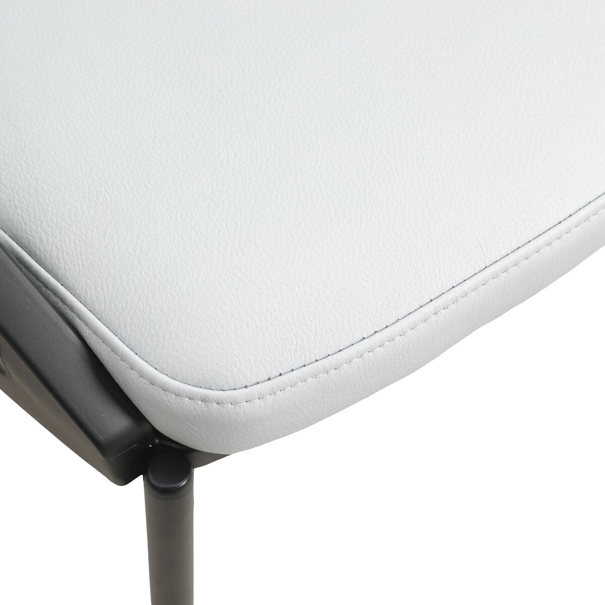 Urbane Upholstered Faux Leather Dining Chair with Powder Coated Steel Legs by LeisureMod