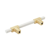 Urbanite 3-3/4 in (96 mm) Center-to-Center Brushed Gold/White Cabinet Pull - 3.75