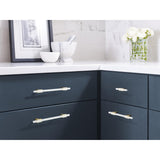 Urbanite 3-3/4 in (96 mm) Center-to-Center Brushed Gold/White Cabinet Pull - 3.75