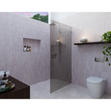 Ursa 36 in. x 78 in. Fully Frameless Glass Shower Panel - Single Fixed Panel with Gray Tint