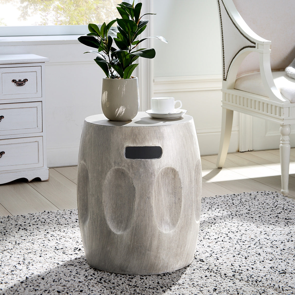 Ursa Indoor Contemporary Lightweight Concrete Accent Side Table by Christopher Knight Home