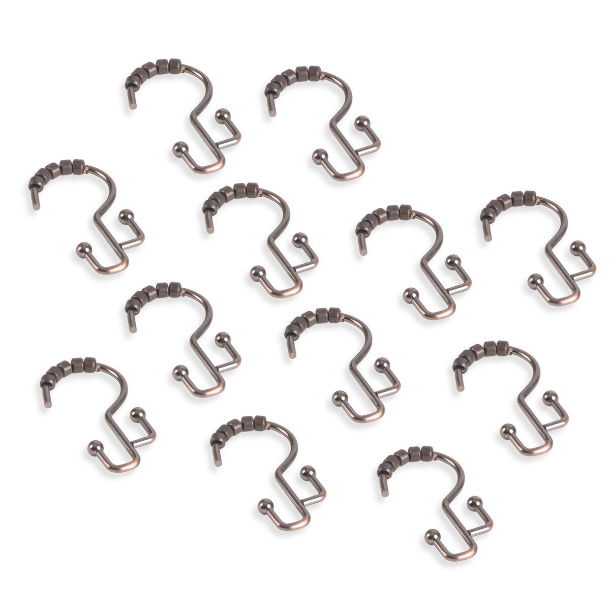 Utopia Alley Shower Hooks - Double Shower Curtain Rings for Bathroom - Set of 12, Oil Rubbed Bronze - Oil Rubbed Bronze