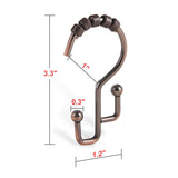 Utopia Alley Shower Hooks - Double Shower Curtain Rings for Bathroom - Set of 12, Oil Rubbed Bronze - Oil Rubbed Bronze