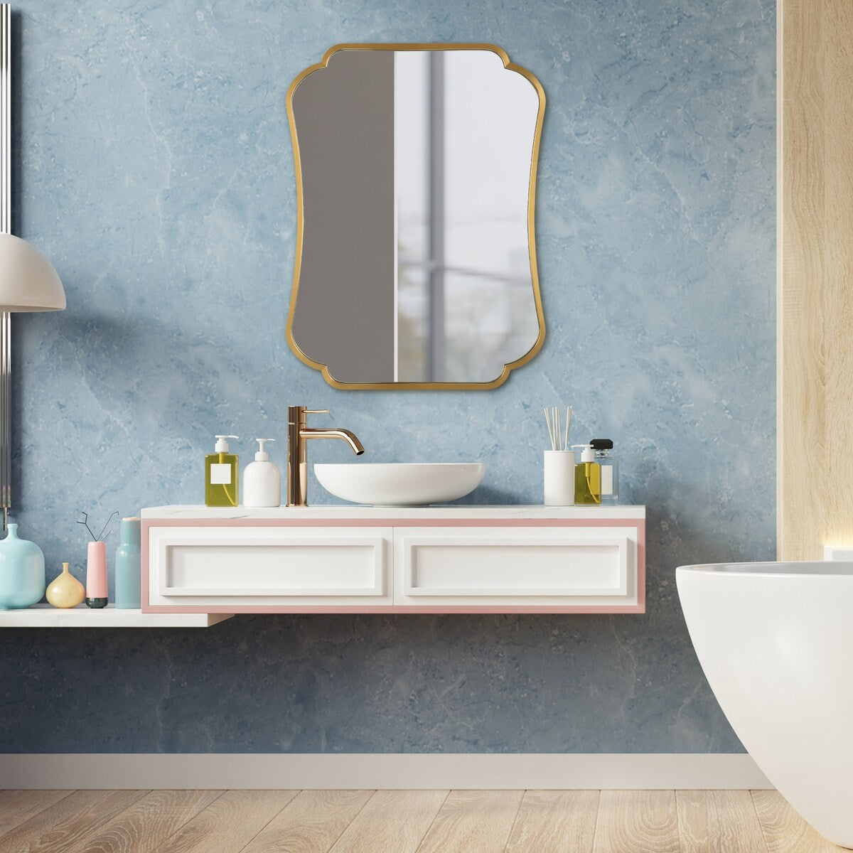 Uttermost Athena Brushed Brass Mirror - 24"W x 32"H x 1"D