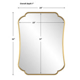Uttermost Athena Brushed Brass Mirror - 24"W x 32"H x 1"D