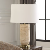 Uttermost Aubrey Travertine Table Lamp - 24.5" H X 16" W X 16" D