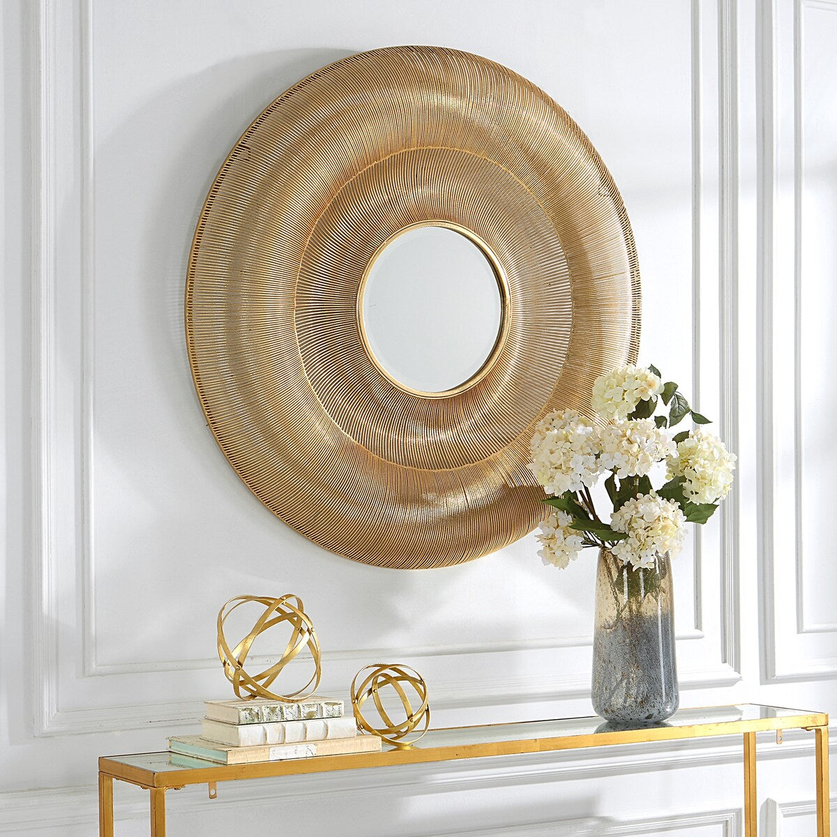 Uttermost Bauble Round Gold Mirror - 42.125" dia