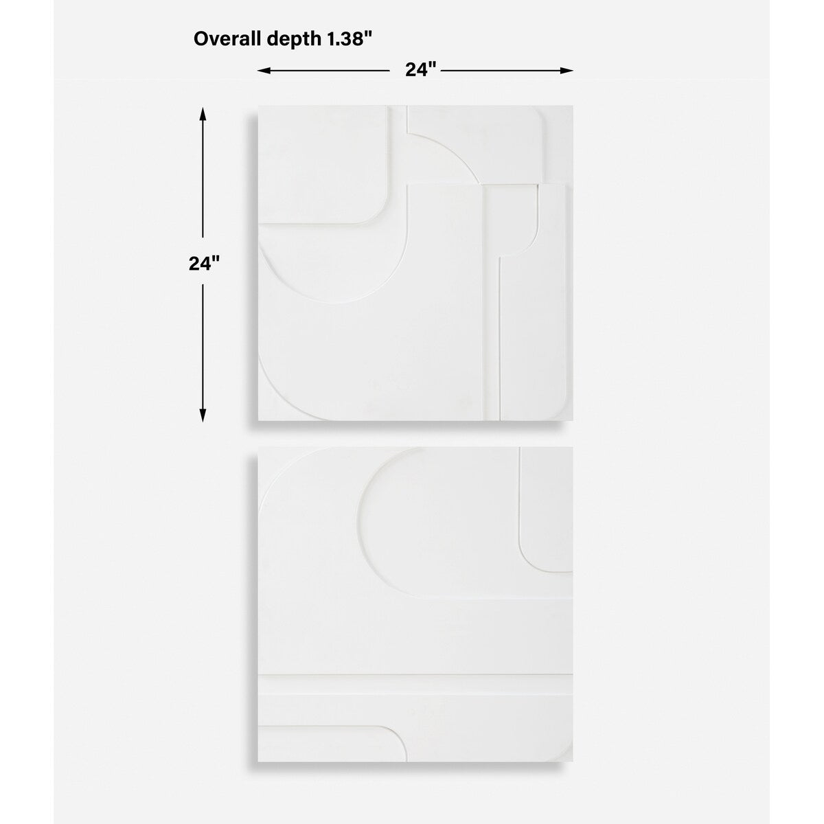 Uttermost Contours White Wall Decor, Set of 2 - 24"H x 24"W x 1.38"D