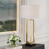 Uttermost Crossroads Brass Table Lamp - 32.5'' H X 16'' W X 16'' D