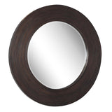 Uttermost Dutton Dark Walnut Round Mirror - 36"W x 36"H x 1.5"D