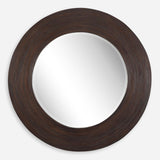 Uttermost Dutton Dark Walnut Round Mirror - 36"W x 36"H x 1.5"D