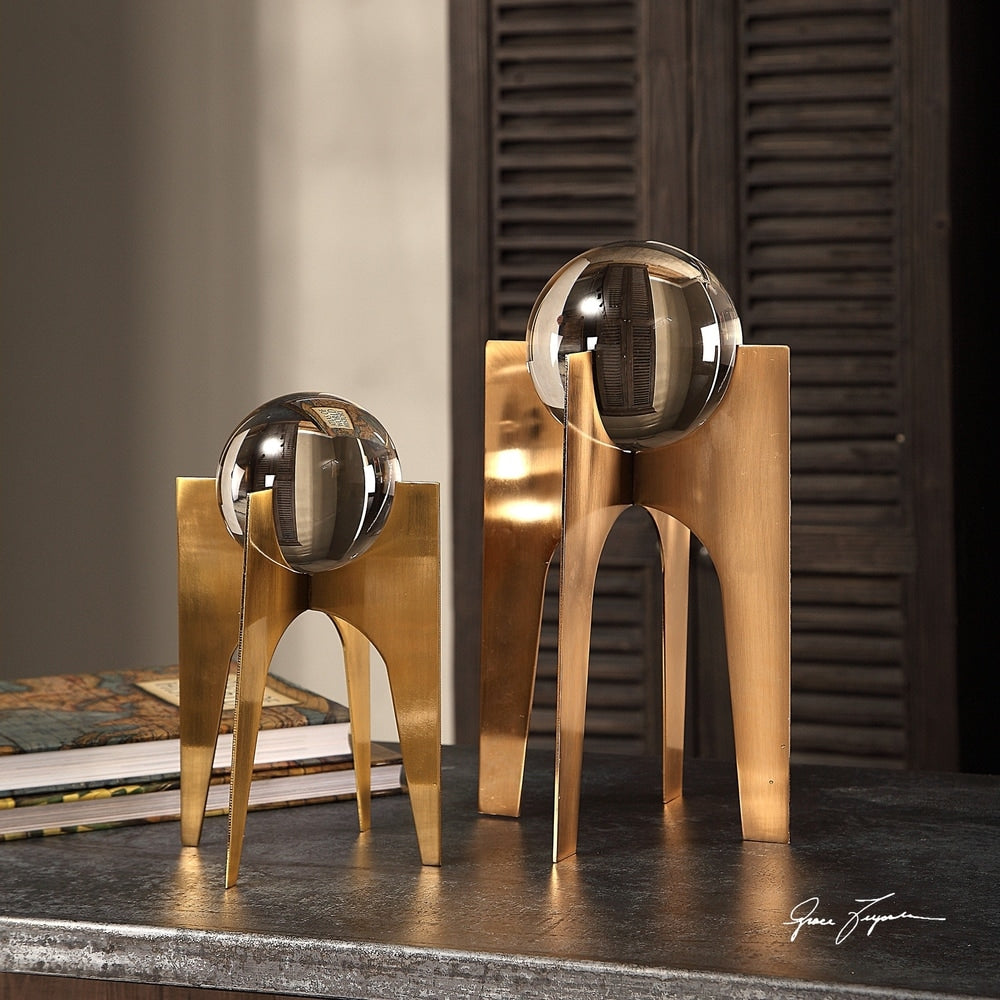 Uttermost Ellianna Brushed Plated Copper Bronze Spheres (Set of 2)