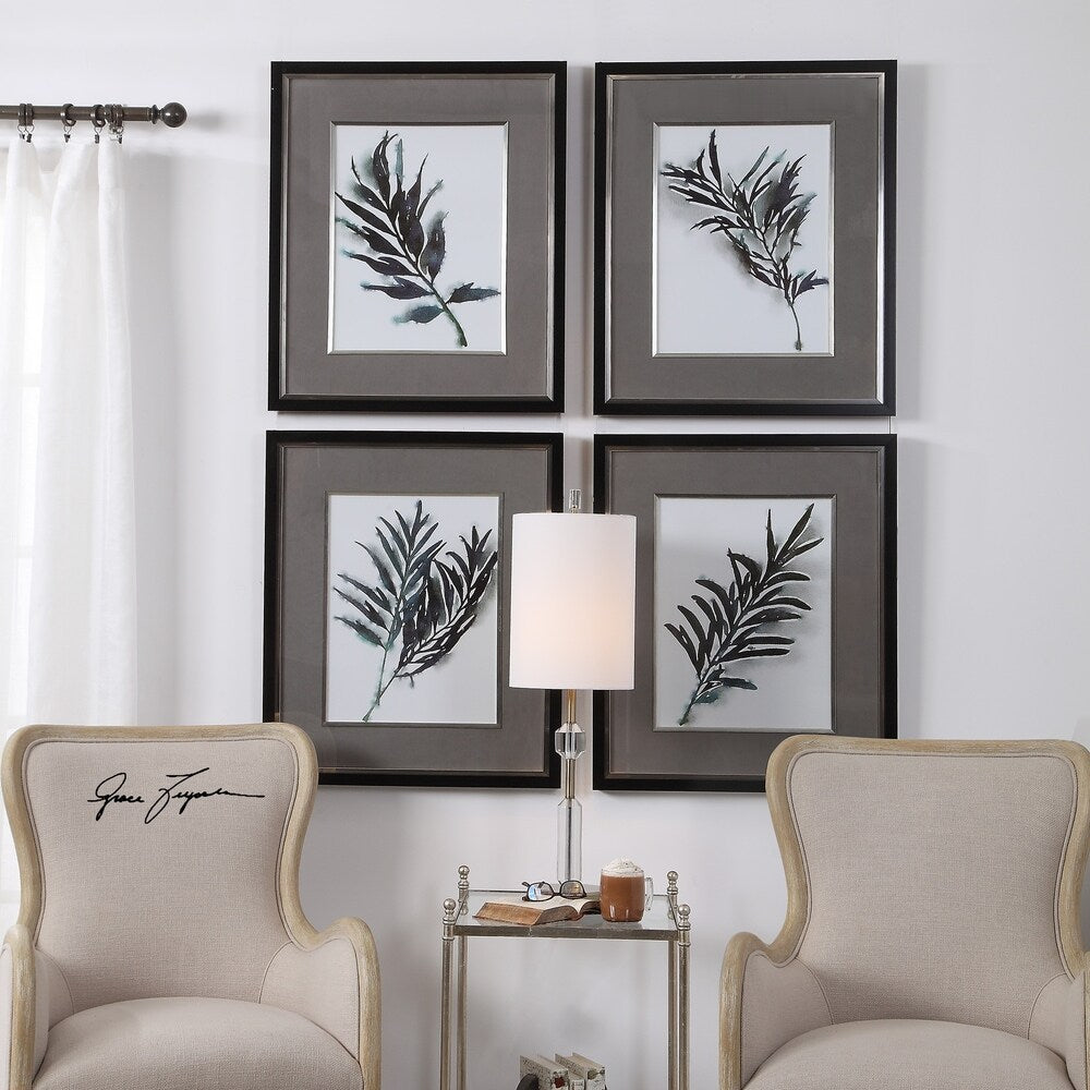 Uttermost Eucalyptus Leaves Framed Prints (Set of 4) - Grey