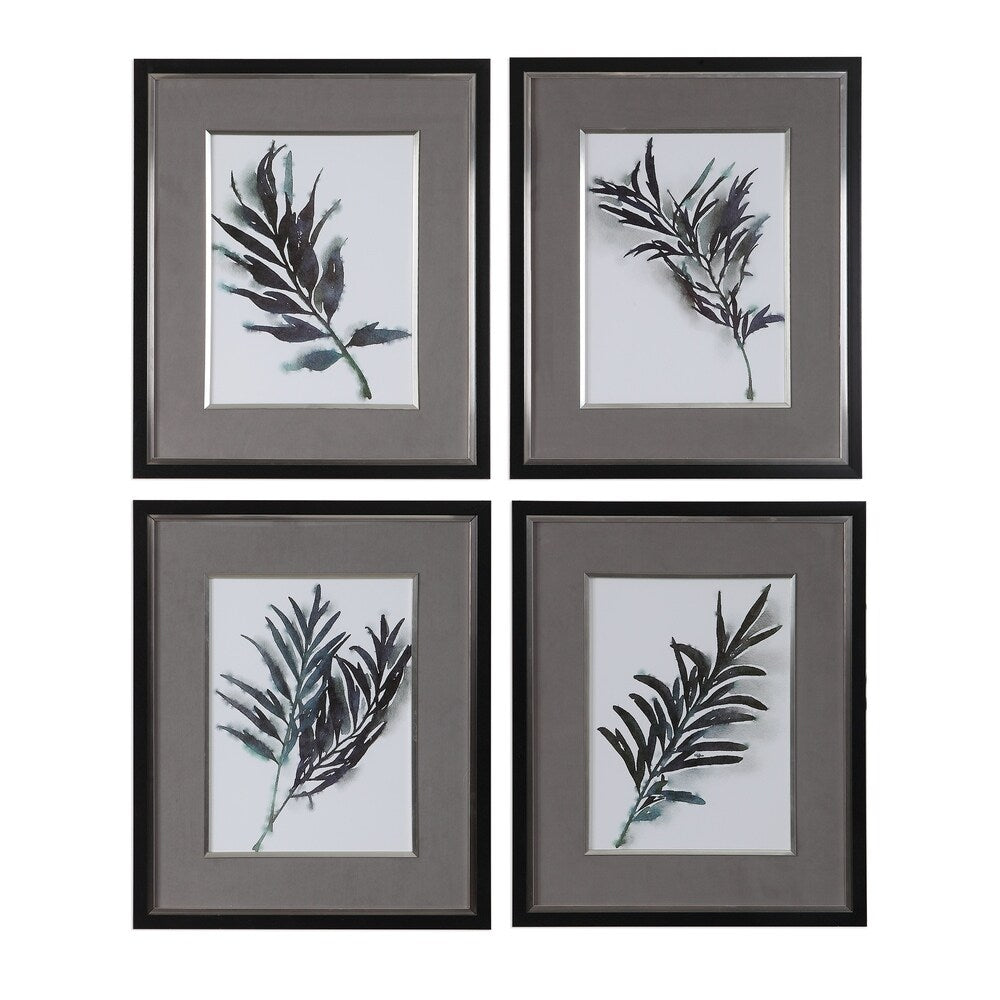 Uttermost Eucalyptus Leaves Framed Prints (Set of 4) - Grey