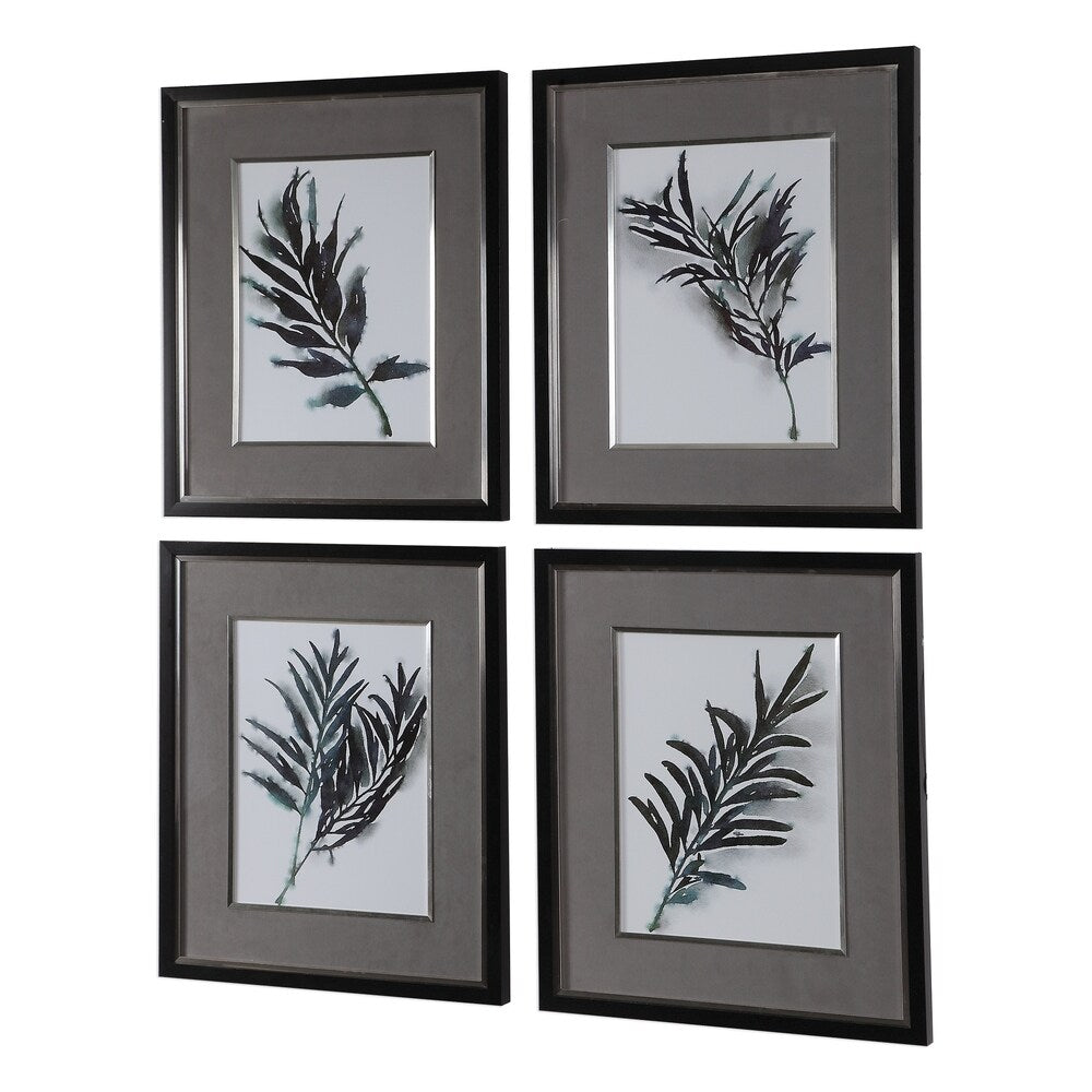 Uttermost Eucalyptus Leaves Framed Prints (Set of 4) - Grey
