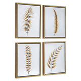 Uttermost Forest Ferns Gold Hand Painted Arts (Set of 4) - White