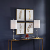 Uttermost Forest Ferns Gold Hand Painted Arts (Set of 4) - White