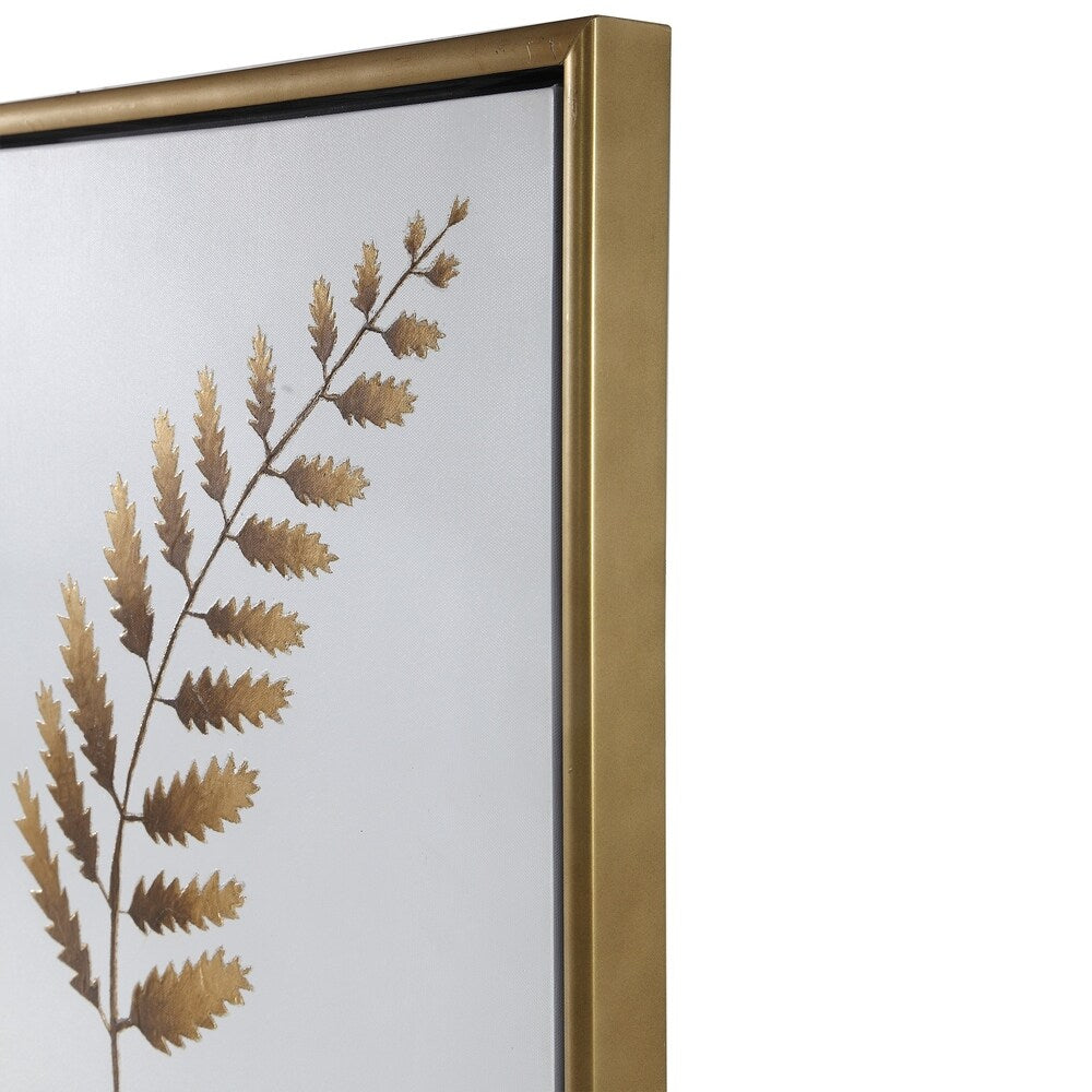 Uttermost Forest Ferns Gold Hand Painted Arts (Set of 4) - White