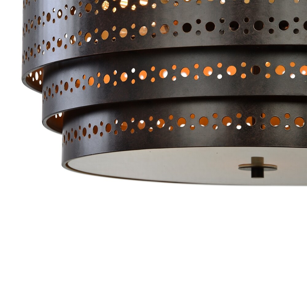 Uttermost Fuller Dark Bronze 3-light Chandelier