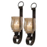 Uttermost Joselyn Antiqued Bronze Small Candle Wall Sconces (Set of 2)