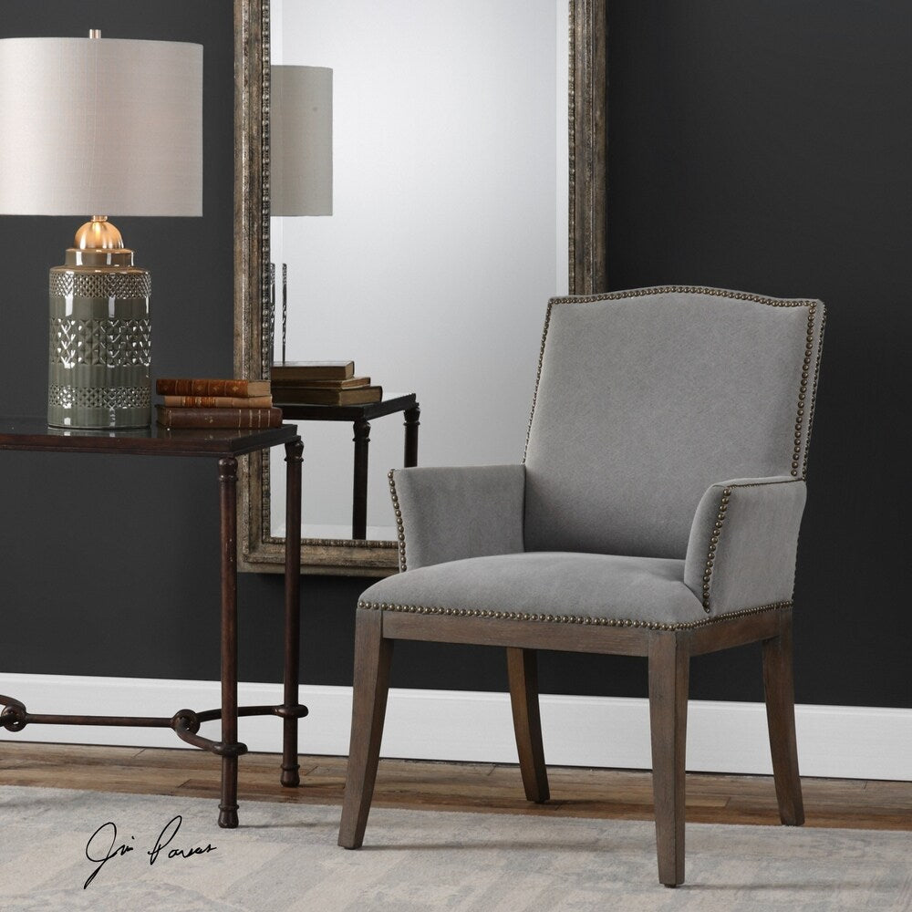 Uttermost Lantry Stony Grey Accent Chair