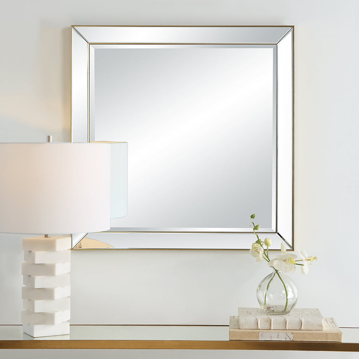 Uttermost Lytton Gold Square Mirror - 28"W X 28"H X 1"D
