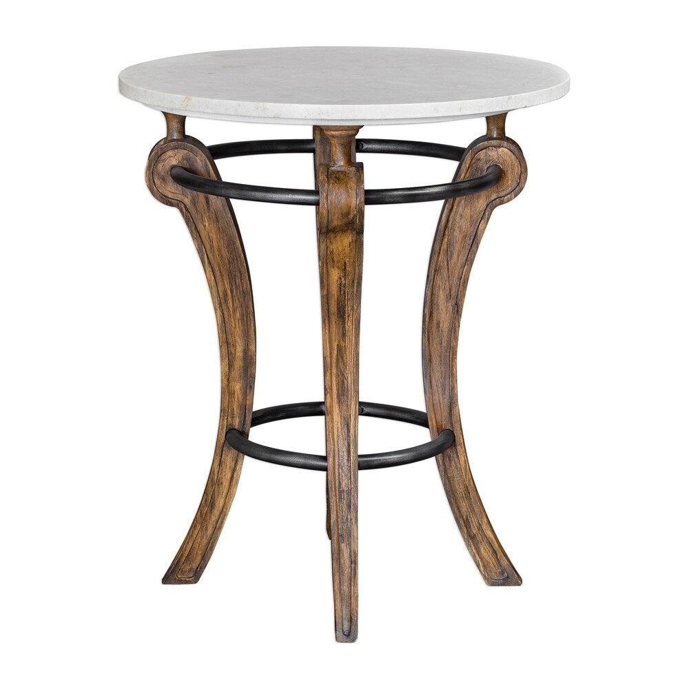 Uttermost Maryan Grey Washed Marble Accent Table