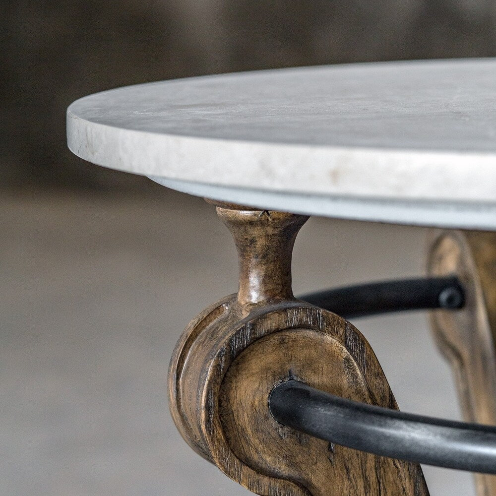 Uttermost Maryan Grey Washed Marble Accent Table