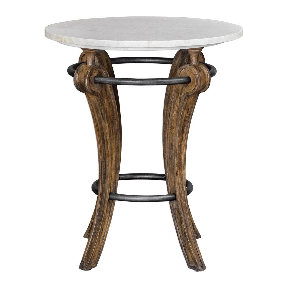 Uttermost Maryan Grey Washed Marble Accent Table