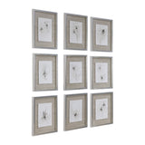 Uttermost Neutral Floral Gestures Prints (Set of 9) - Brown