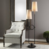 Uttermost Riano Matte Black 2-light Floor Lamp