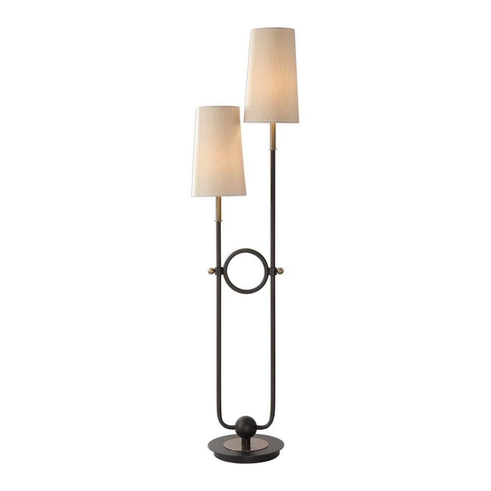 Uttermost Riano Matte Black 2-light Floor Lamp