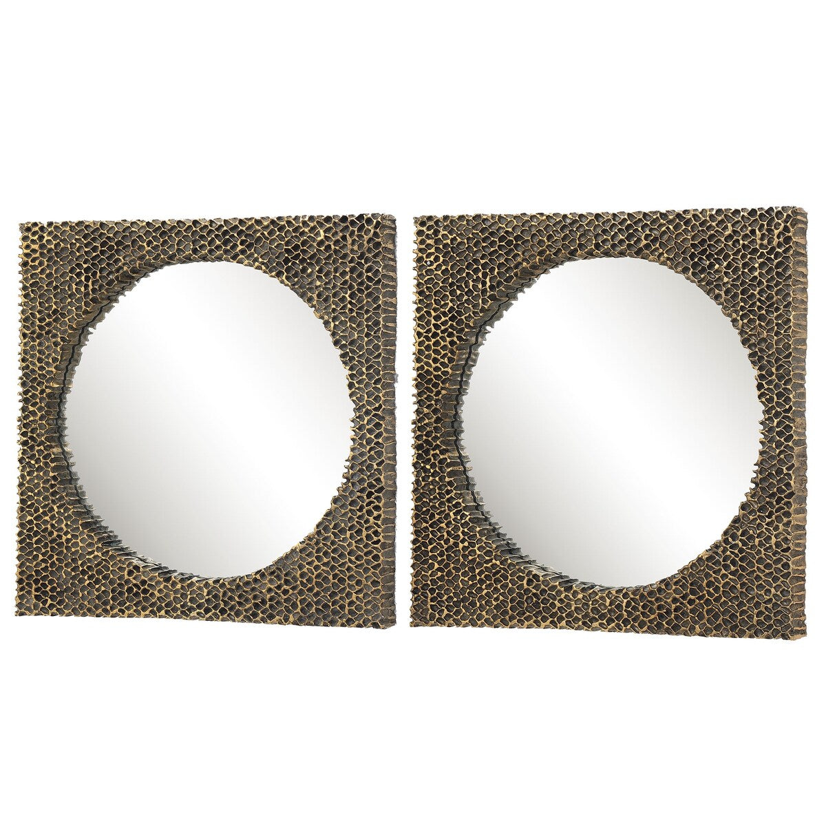 Uttermost The Hive Gold Square Mirrors (Set of 2)