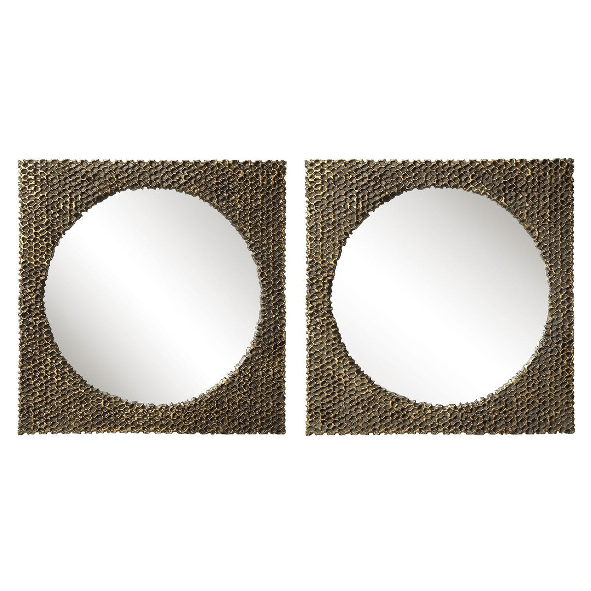 Uttermost The Hive Gold Square Mirrors (Set of 2)