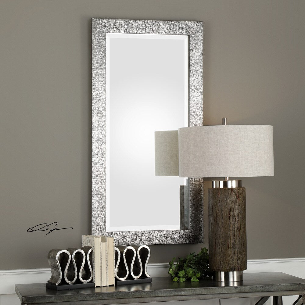 Uttermost Tulare Metallic Silver Wall Mirror - 24x48x1