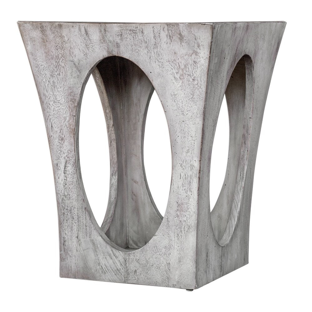 Uttermost Vernen Aged White Accent Table